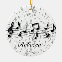 Svart och grå musik noter för personlig juldekoration