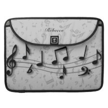 Svart och grå musik noter för personlig MacBook pro sleeve