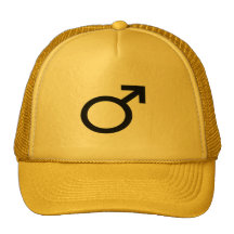 Svart och gul hatt för Male symbol Baseball Hat
