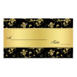 Svart och guld- glitterLOOKblommigt Placecards Visitkort Mallar