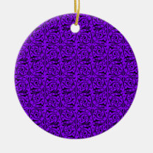 Svart och purpurfärgat blom- Swirly mönster Jul Dekorationer