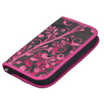 Svart och rosa blom- RickshawSmartphone folio Personlig Almanackor