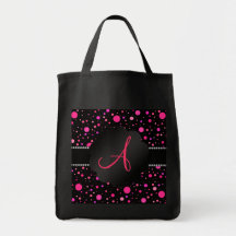 Svart och rosa polka dots för Monogram Kasse