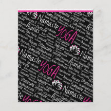 Svart och rosa YogaYogiAsanas design för elegant Custom Flyer
