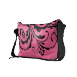 Svart- och shock rosablommigtchic messenger bag