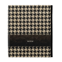 Svart och solbränd Houndstooth anpassningsbarMonog