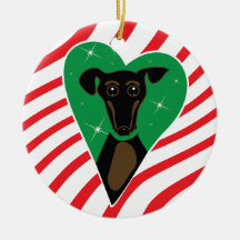 Svart och solbränd julhundprydnad julgranskula