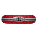 Svart på röd oändlighetsdöskallarMonogram Anpassad Skate Board