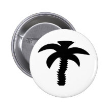 svart palmträdsymbol knapp med nål