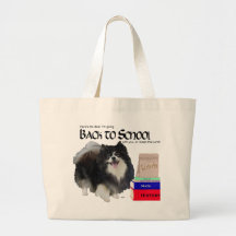 Svart Pomeranian back to school Kasse