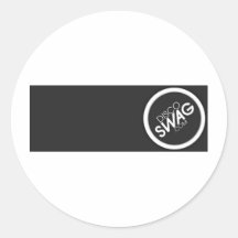 svart rektangellogotyp rund klistermärke