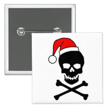 Svart skalle för Goth jul Knappar