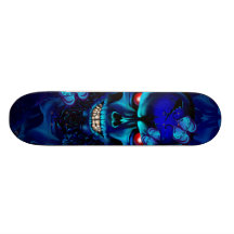 Svart skalle och roSkateboard