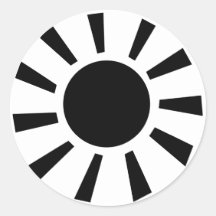 Svart sol runda klistermärken