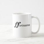 svart textmugg för fortissimo