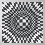 Svart tryck/affisch för illusion för op konst för 