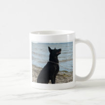 Svart tysk herde för Lacquer Kaffe Kopp