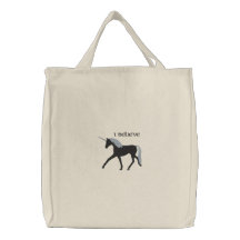Svart Unicorn med purpurfärgad anpassadedesign Broderad Kasse