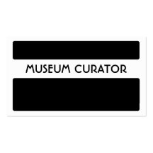 Svart visitkortar för vitmuseumintendent
