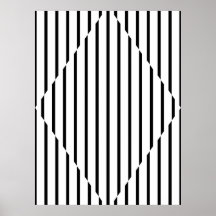 Svart vit för optisk illusiondiamantlinjer posters
