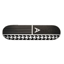 Svart & vit Houndstooth Anpassad Skate Board