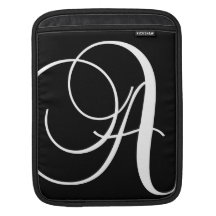 Svart vitMonogram A med virvlar runt Sleeves För iPads