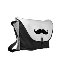 Svart vitMoustachehumor Messenger Bag