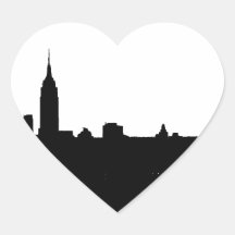Svart- & vitNew York Silhouette Klistermärken
