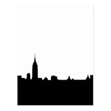 Svart- & vitNew York Silhouette Vykort