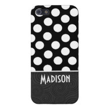 Svart- & vitpolka dots iPhone 5 fodral