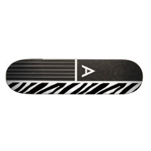 Svart- & vitzebra ränder skate board deck