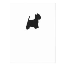 Svart Westie Silhouette Vykort