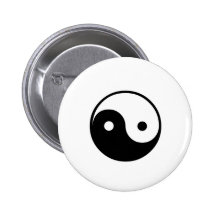 Svart Yin-Yang symbol Knappar