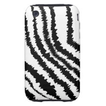 Svart zebra tryckmodell iPhone 3 tough fodraler