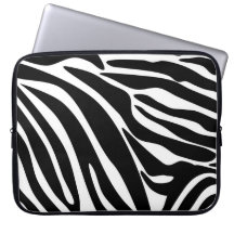 Svart zebra tryckmönster laptop datorskydd