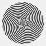 Svarten & vit virvlar runt optisk illusion klistermärke