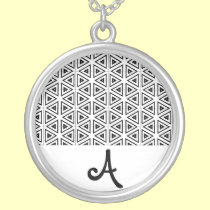 Svartvit anpassade för pubmönsterMonogram halsband