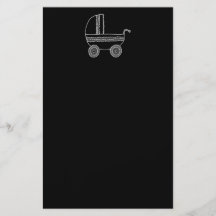 Svartvit babyStroller. Personliga Flygblad