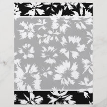 Svartvit blommönster. Funky. Custom Flyer