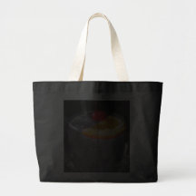 Svartvit coctaildrink tote bags
