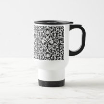 Svartvit damastast design kaffe koppar