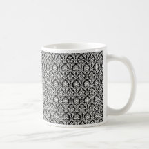 Svartvit damastast mugg