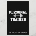 Svartvit Dumbell för personlig instruktör utbildni Custom Flyer