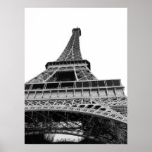 Svartvit Eiffel tornaffisch