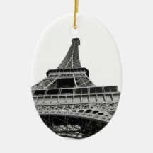 Svartvit Eiffel tornprydnad Julgransdekoration