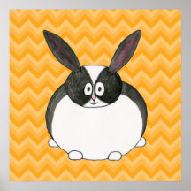Svartvit holländsk Rabbit. Posters