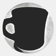 Svartvit kaffekoppklistermärke