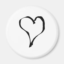 Svartvit kärlekhjärtadesign magneter