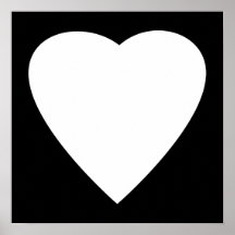 Svartvit kärlekhjärtadesign posters