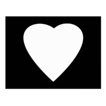Svartvit kärlekhjärtadesign vykort